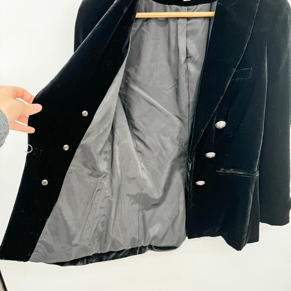 Veronica Beard Blazer Briar Black Miller Double Breasted Velvet Jacket Classic 2 - Picture 10 of 12